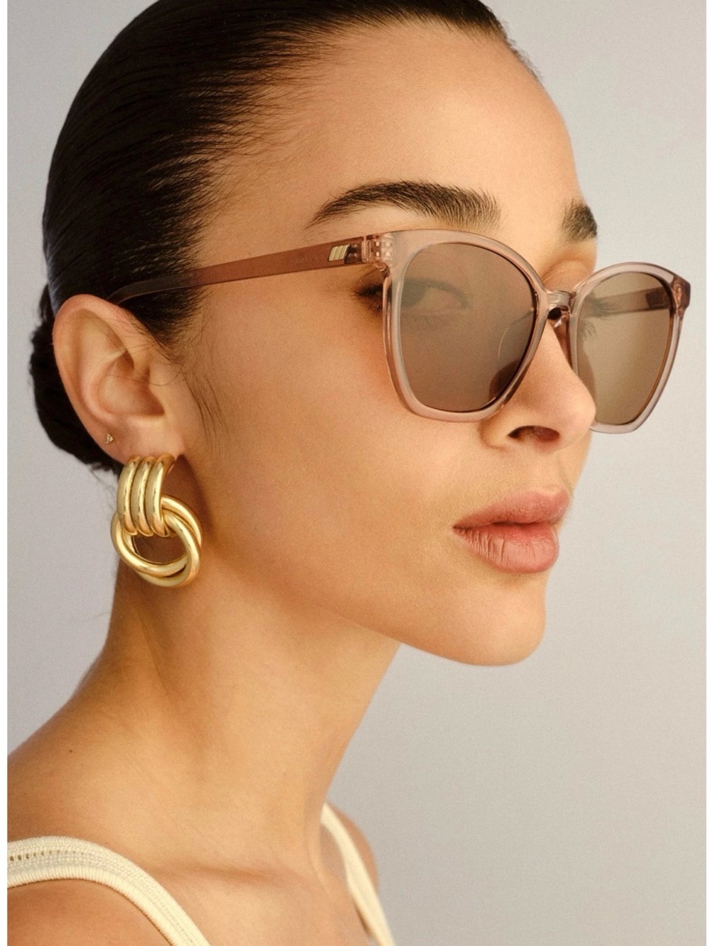 Le Specs Polarized Armada Translucent Brown Cat-Eye Sunglasses